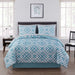 Mainstays Blue Geometric 8 Piece Bed in a Bag Comforter Set with Sheets, King