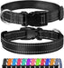 Reflective Dog Collar, Sturdy Nylon Collars for Large Girl and Boy Dogs, Adjustable Dog Collar with Quick Release Buckle, Red