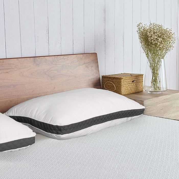 Lux Decor Collection Gusseted Queen Pillows Set of 2 - Comfortable Breathable Bed Pillows for Sleeping (18X26)