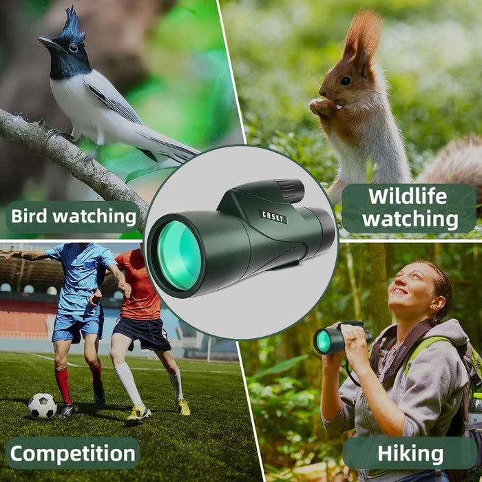 Piper Monocular Telescope, 12X55 HD Monocular for Adult with BAK4 Prism & FMC Lens, Lightweight Monocular with Smartphone Adapter Suitable for Bird Watching Hunting Wildlife Hiking Traveling