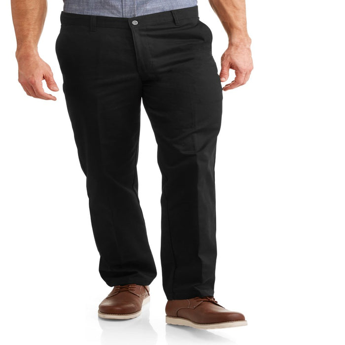 Men'S and Big Men'S Wrinkle Resistant Flat Front Twill Pants with Soil Release