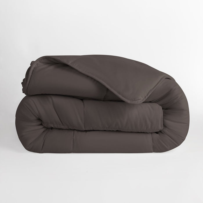 Chocolate All Season Alternative down Solid Comforter, Full/Queen, by Noble Linens