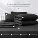 Full Size 7 Pieces Bed in a Bag Bedding Set - Lightweight Black Quilted Comforter Set, All Season Ultra Soft down Alternative Bedding Comforter Set with Comforter, Pillowcase, Flat Sheet, Fitted Sheet