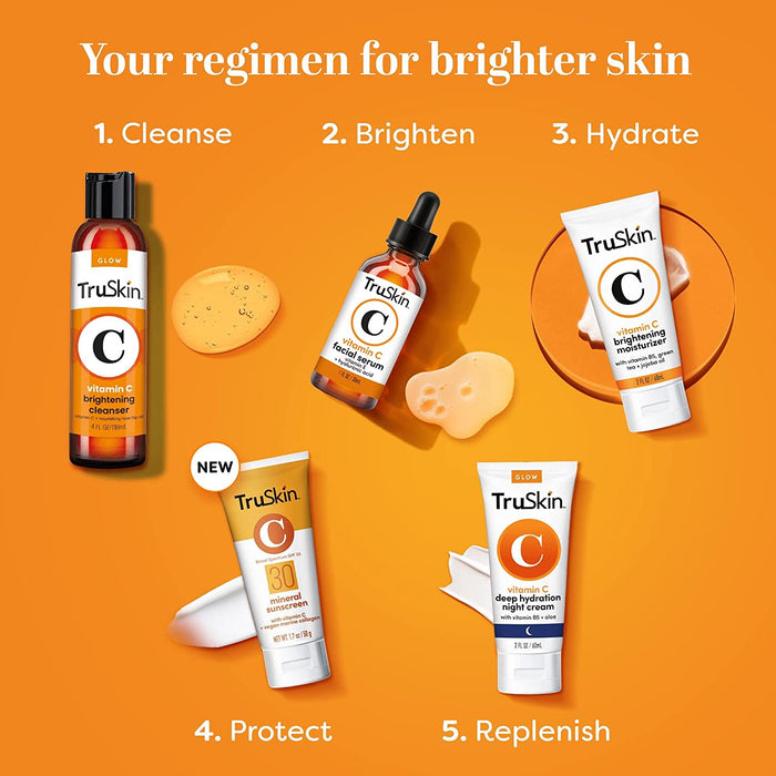 Truskin Vitamin C Serum for Face – anti Aging Face Serum with Vitamin C, Hyaluronic Acid, Vitamin E – Brightening Serum for Dark Spots, Even Skin Tone, Eye Area, Fine Lines & Wrinkles, 1 Fl Oz