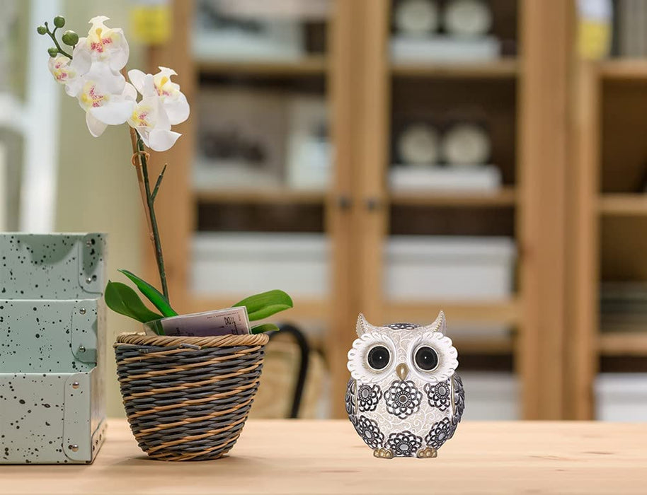 Adorable Owl Figurine,Big Eyes Cute Owl Statue,Shelf Accents for Home Office Decor and Owl Lovers