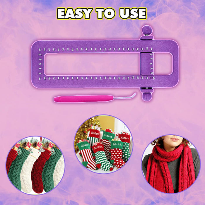 Sombrer Ajustable Tejer Bufanda DIY Hat De Scarfknitwoolen Toolabla Hosiery Calcetines Home Decor Pen Pal Stationery Set Birds (Purple, One Size)