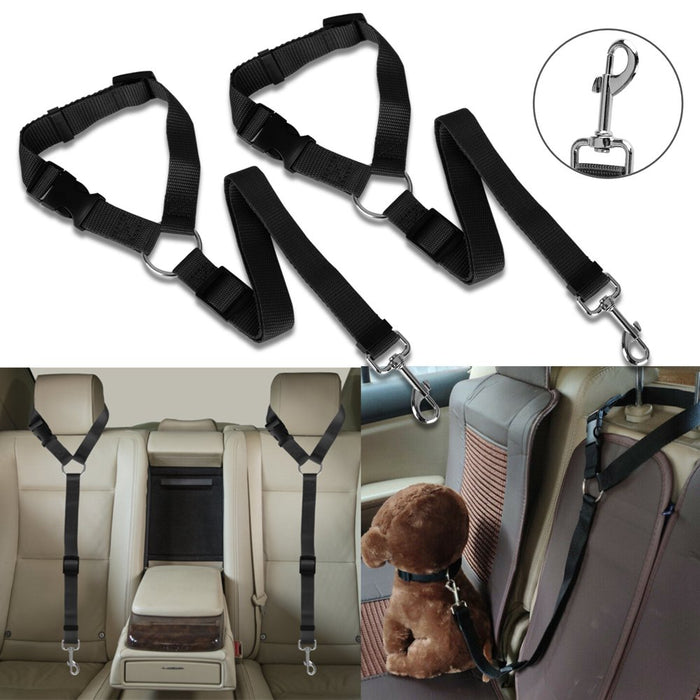 2Pcs Adjustable Dog Seat Belt Pet,  Dog Cat Car Seatbelt Safety Tether Adjustable Harness Belts Pet Leash - Heavy Duty Nylon Seatbelts - Universal Fit Cars Truck SUV