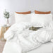 Comforter Set Queen Size Pom Pom, 3 Piece Boho Bed Set, All Season Farmhouse Microfiber down Alternative Bedding Comforter with 2 Pillow Shams, Solid White Pompom