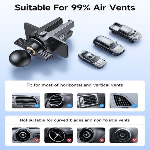 [2023 OVER-THE-TOP Stabiility]  Phone Mount for Car Vent Clip Universal Grey Car Phone Holder Mount Hands-Free Cell Phone Holder for Car Air Vent Clip for Iphone 14 Samsung Note ＆ All Phones