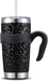20 Oz Tumbler Mug with Lid and Straw, Insulated Travel Coffee Mug with Handle, Double Wall Stainless Steel Vacuum Coffee Tumbler, Thermal Coffee Cup, Navy Blue