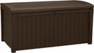 Borneo 110 Gallon Resin Deck Box-Organization and Storage for Patio Furniture Outdoor Cushions, Throw Pillows, Garden Tools and Pool Toys, Brown
