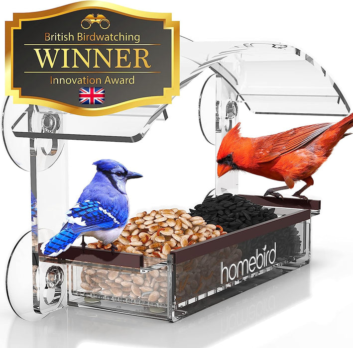 Window Bird Feeders with Strong Suction Cups - Home Bird Suction Cup Bird Feeder Window Clear Bird Feeders for Window Bird Feeders for outside for Viewing Bird Watching Squirrel Proof Bird Feeder