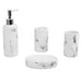 Home Basics 4 Piece Ceramic Bath Accessories Sets, White