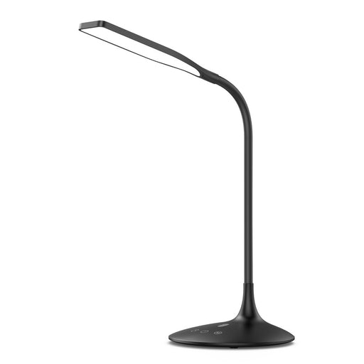 LED Desk Lamp, 15" Flexible Gooseneck Table Lamp, Dimmable Office Reading Lamp with Smooth Brightness Adjustment Touch Control, Black