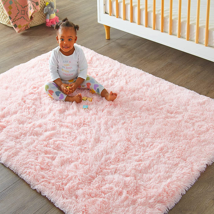 Rugs for Living Room 6X9 Pink, Large Fluffy Shag Fuzzy Plush Soft Living Room Area Rugs, Floor Shaggy Carpets for Bedroom, Carpet for Kids Boys Girls Dorm Nursery Home Decor Aesthetic