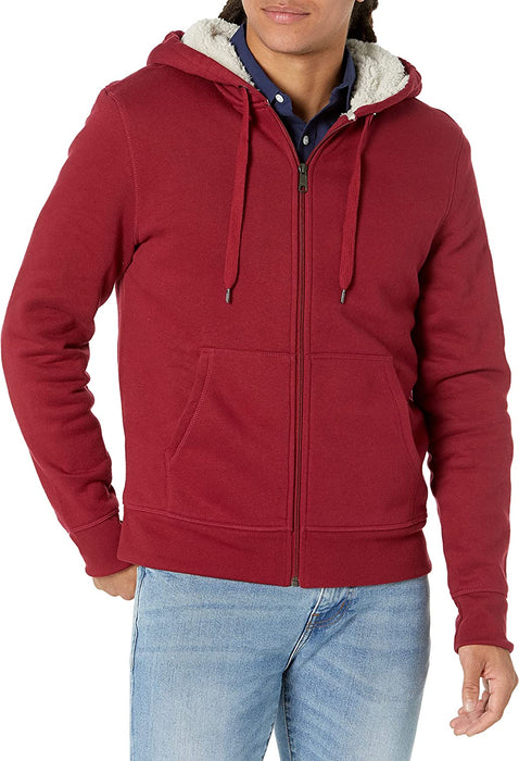 Amazon Essentials Men'S Sherpa-Lined Full-Zip Hooded Fleece Sweatshirt