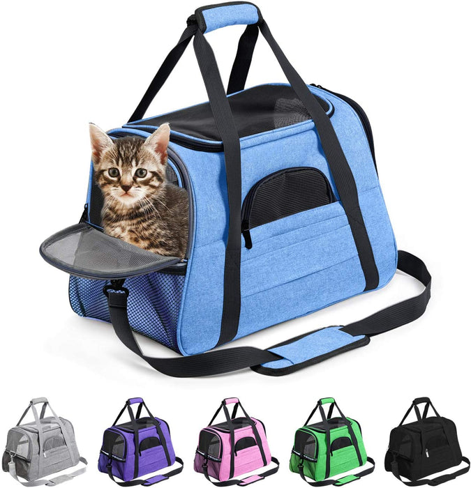 Pet Carrier Airline Approved Pet Carrier Dog Carriers for Small Dogs, Cat Carriers for Medium Cat Small Cat, Small Pet Carrier Small Dog Carrier Airline Approved Cat Travel Carrier-Black,L