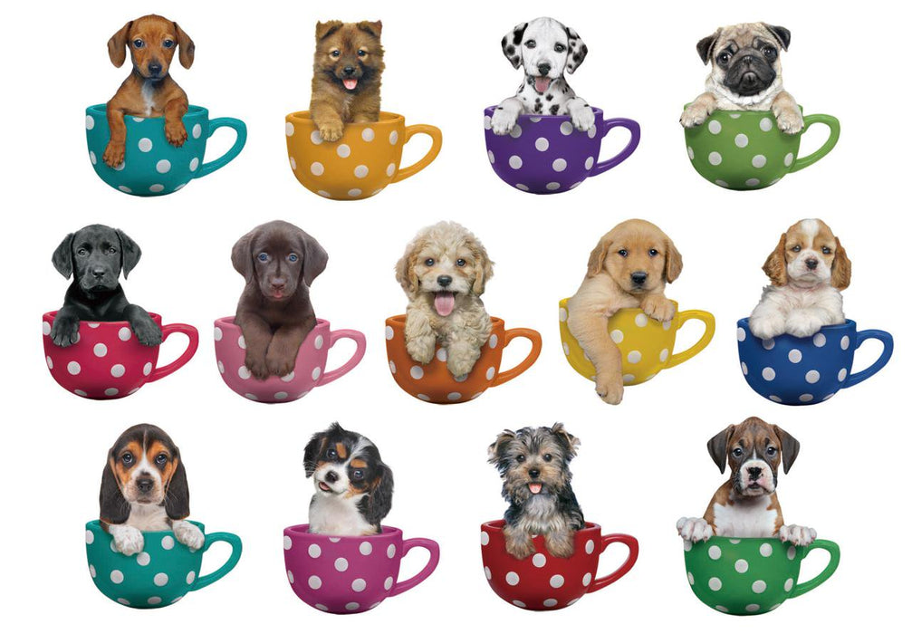 Cra-Z-Art Multi-Shaped 500-Piece Pups in Cups Jigsaw Puzzle