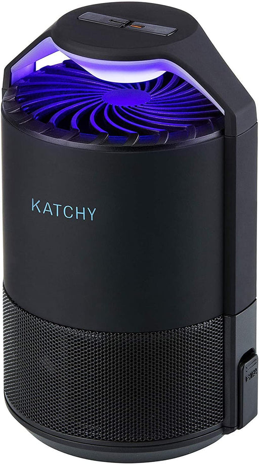 Indoor Insect Trap - Catcher & Killer for Mosquitos, Gnats, Moths, Fruit Flies - Non-Zapper Traps for inside Your Home - Catch Insects Indoors with Suction, Bug Light & Sticky Glue (Black)