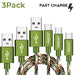 3 Pack 10Ft Camo Type-C USB Fast Charging Charger Cable for Samsung Galaxy S22, S21, S20, S10, S9, Note 20 10 9 8, A02S A03S A13 A14 A20 A23 A32 A42 A52 A53 A71, Z Fold 4, Z Flip 4