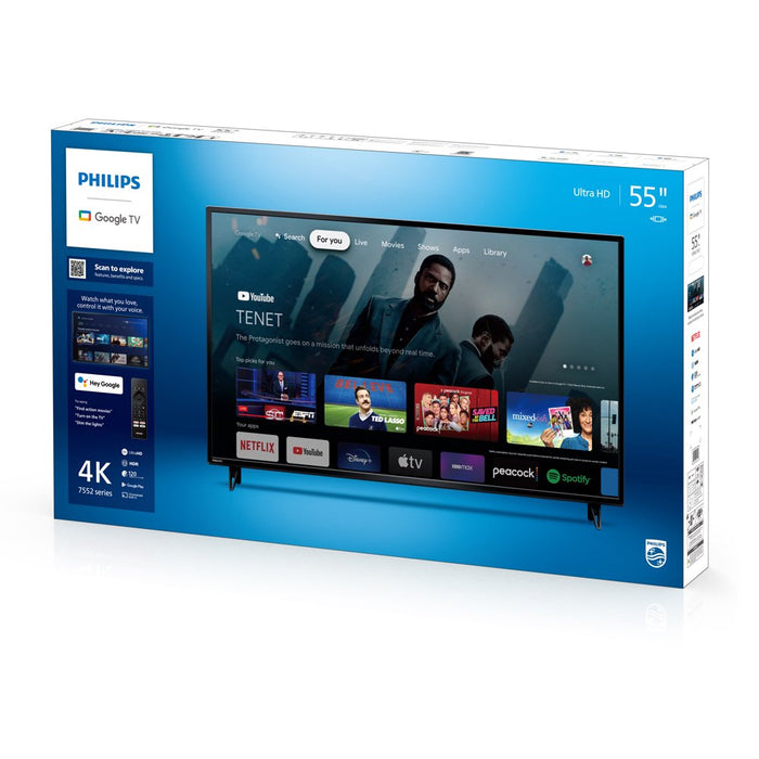 Philips 55" Class 4K Ultra HD (2160P) Google Smart LED TV (55PUL7552/F7)