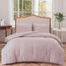 Queen Size Comforter Set, Chevron Tufted Design Blush Pink , Boho Bedding for Queen Bed ,Lightweight and Fluffy for All Seasons, 3 Piece