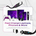 360 Pro Magnetic Charging Cable 100W Fast Charge Type C and Micro USB Magnet Connectors, 100 W Magnetic Charge Cable 6Ft / 2M, Data Transfer Capable, Compatible with All Devices