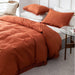 Terracotta Comforter Set Queen Size, 3 Pcs Boho Fringe Tufted Soft Microfiber Bedding Sets, Tassel Burnt Orange Comforter Sets for All Season (1 Comforter + 2 Pillowcases)