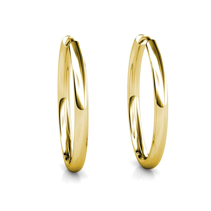 Bianca 18K White Gold Hoop Earrings with Swarovski Crystals, Female