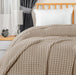 Cotton Waffle Blanket 300 GSM (Khaki - 90X108 Inches) Soft Lightweight Breathable Bed Blanket King Size Layering Any Bed for All Season