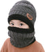 Kids Winter Hat and Scarf Set, 2Pcs Warm Knit Beanie Cap and Scarf for 5-14 Years Old