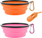 Collapsible Dog Bowls, Portable Travel Dog Bowls, Expandable for Cat Dog Water Bowls Food Feeding, 2 Pack Silicone Pet Bowls with Waste Bag Dispenser