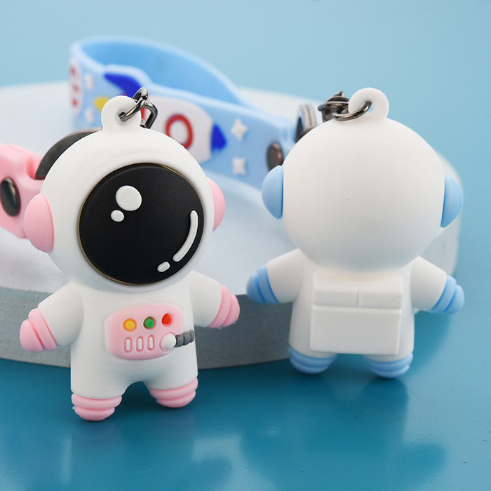 Dropshipping Cartoon Soft Glue Astronaut Keychain Spaceman