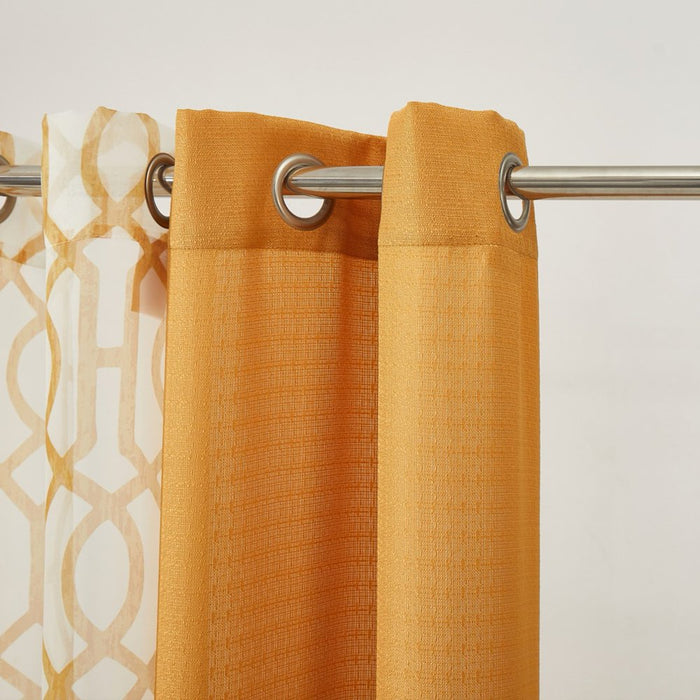 Mainstays Kingswood 4 Piece Window Curtain Panel Set, Brown Butter, 27.5X84