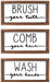 Bathroom Sign & Plaque (Set of 3) Wash Your Hands Brush Your Teeth Comb Your Hair Decorative Rustic Wood Farmhouse Bathroom Wall Decor (White)