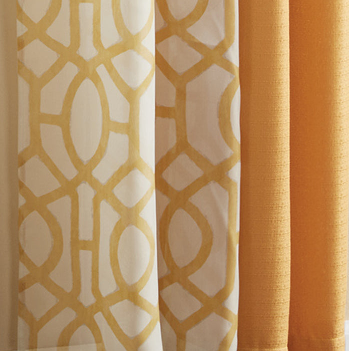 Mainstays Kingswood 4 Piece Window Curtain Panel Set, Brown Butter, 27.5X84