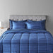 7-Piece Lightweight Microfiber Bed-In-A-Bag Comforter Bedding Set - Full/Queen, Royal Blue Calvin Stripe