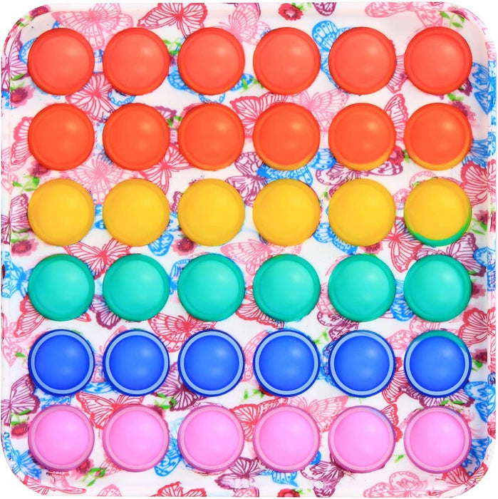 Pop Fidget Toy Bubble Fidget Sensory Toy, Bubble Popper Anxiety Relief Autism Toy, Silicone Figetget Toy for ADD ADHD, Popping Fidget Novelty Gift Mixing