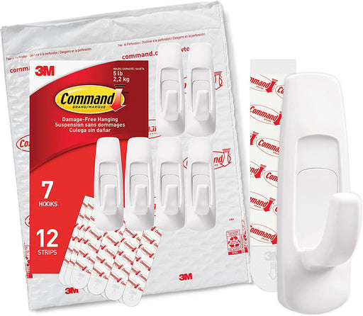 Command Large Refill Adhesive Strips, Damage Free Hanging Wall Adhesive Strips for Large Indoor Wall Hooks, No Tools Removable Adhesive Strips for Living Spaces, 20 White Command Strips