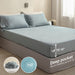 Simple&Opulence 100% Linen Sheet Set Solid Color-4 Pcs Washed French Linen Bed Sheets(1 Flat Sheet,1 Fitted Sheet,2 Pillowcases)-Breathable Bedding Set (Dusty Blue, Queen)