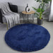 Fluffy Plush Modern Rugs for Bedroom Comfortable Soft Home Decor Shag Rug Cute Circle Carpet for Girly Boy Baby Room Dormitory Living Room Rug(4X4 Feet Navy Blue)