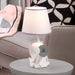 Happy Jungle White/Grey Elephant Nursery Lamp with Shade & Bulb