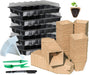Seed Starter Kit with 100 Peat Pots for Seedlings Seed Starter Tray Plastic Growing Trays 20 Plant Labels Outdoor or Indoor Herb Garden Nursery