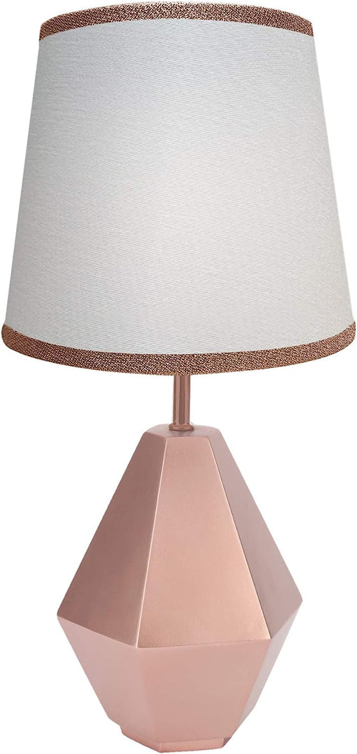 Rose Gold Modern Hexagon Nursery Lamp with Shade & Bulb