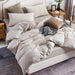 Jersey Knit Duvet Cover Set 100% T-Shirt Cotton Super Soft Comfy 3Pc Bedding Set with Zipper Closure (Heather Beige, King)
