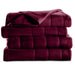 Sunbeam Heated Electric Fleece Blanket with 5 Heat Settings, Queen, Garnet