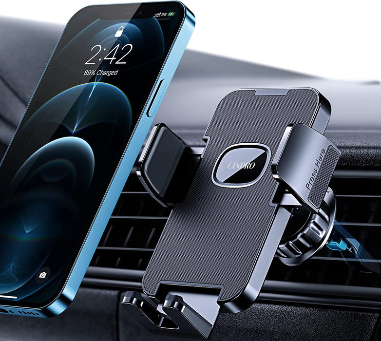 Phone Holder Car [Upgrade Clip Never Fall] Car Phone Holder Mount Automobile Air Vent Hands Free Cell Phone Holder for Car Fit for All Car Mount for Iphone Android Smartphone