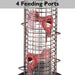Birdland Tube Wild Bird Feeder for Garden Yard Outdoor Decor, with 4 Feeding Ports & Drainage Holes, 1.35 Lb Capacity, Bronze