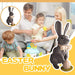 Model Home Animal 3D Decor Bow Living Art Sculpture Easter Rabbit Toy Card Paper Home Decor Easter Crafts (Green, One Size)
