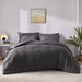 Queen Seersucker Comforter Set with Sheets Dark Grey Bed in a Bag 7-Pieces All Season Bedding Sets with Comforter, Pillow Sham, Flat Sheet, Fitted Sheet, Pillowcase
